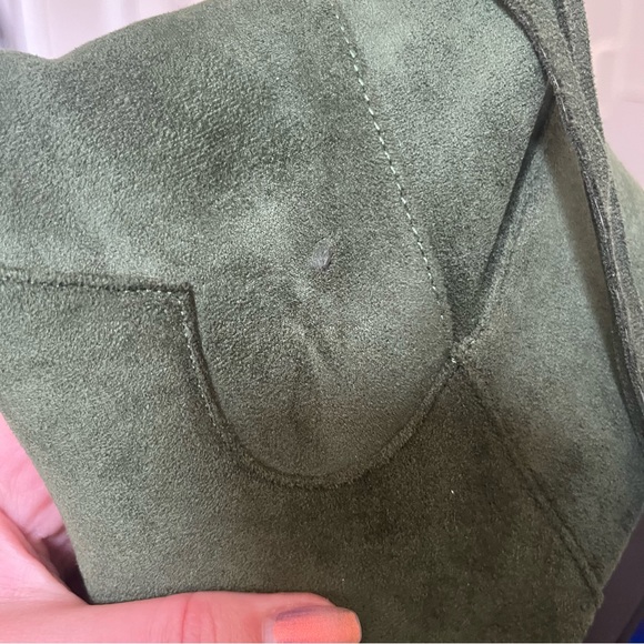 Suede moss green fringe cowboy boots - Picture 6 of 6